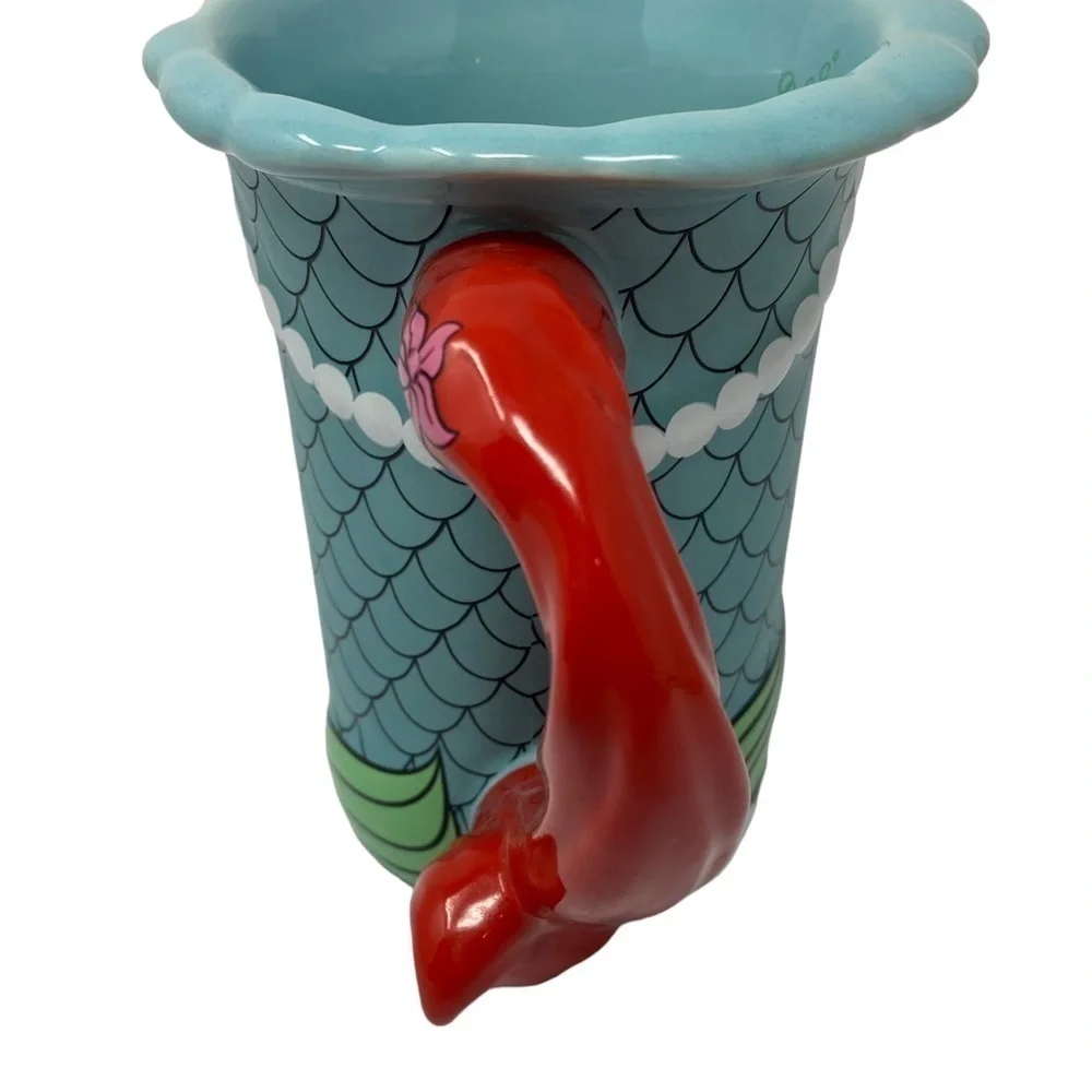 LITTLE MERMAID Coffee Mug Disney Parks Peramic Cup ARIEL Sculpted 3D